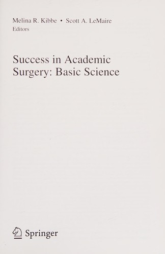 Cover for Success in Academic Surgery