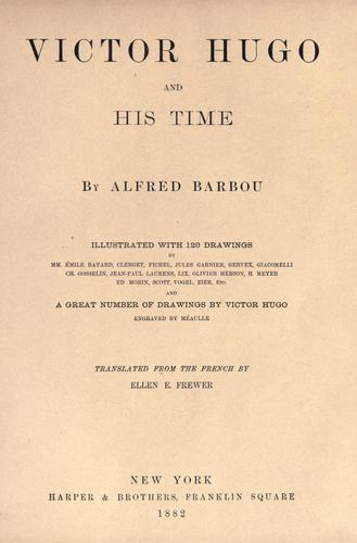 Cover for Victor Hugo and his time