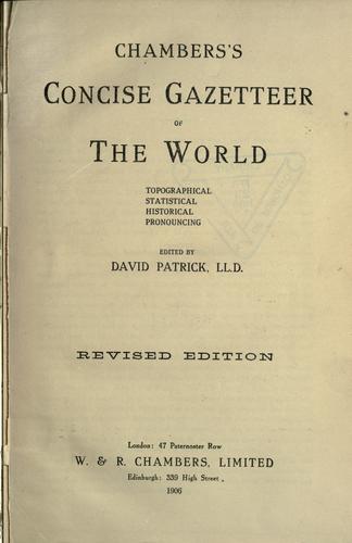 Cover for Chambers's concise gazetteer of the world