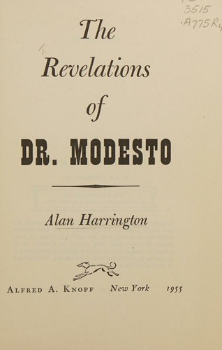 Cover for The revelations of Dr. Modesto.