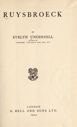 Cover for Ruysbroeck.