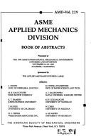 Cover for Asme Applied Mechanics Division Book of Abstracts