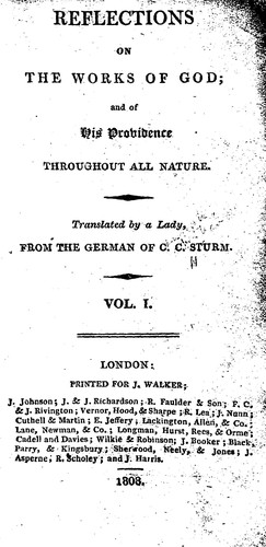 Cover for Reflections on the works of God and of his providnce throughout all nature