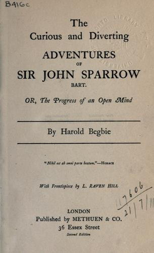 Cover for The curious and diverting adventures of Sir John Sparrow, Bart.