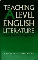 Cover for Teaching A Level English literature