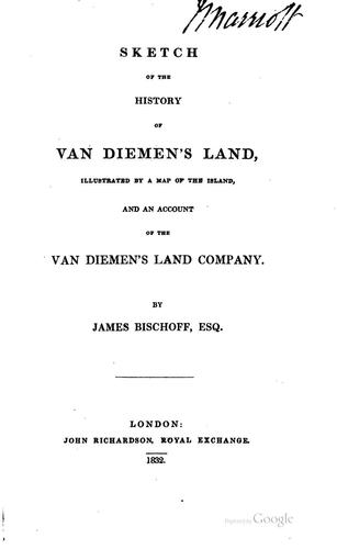 Cover for Sketch of the History of Van Diemen's Land: Illustrated by a Map of the ...
