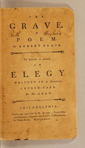 Cover for The grave. A poem