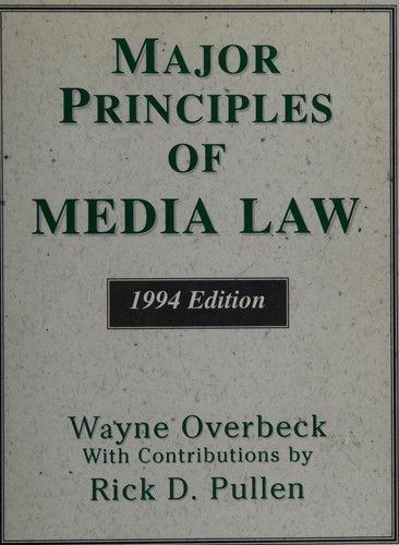 Cover for Major Principles of Media Law 1994