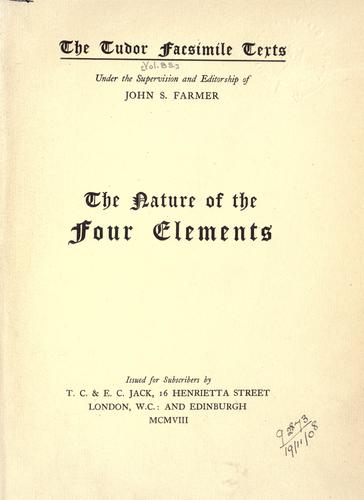 Cover for The nature of the four elements.