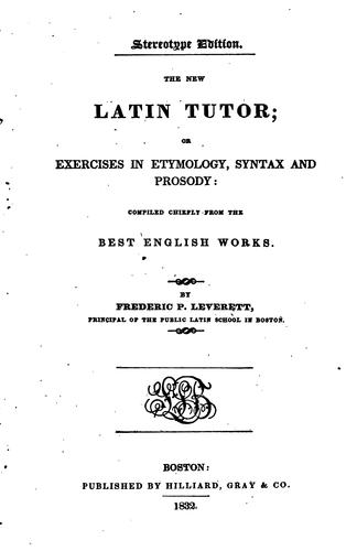 Cover for New Latin Tutor ...