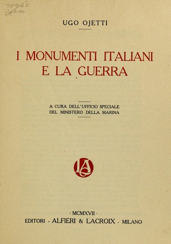 Cover for I monumenti italiani e la guerra