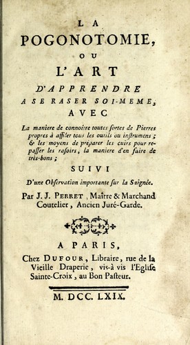 Cover for La pogonotomie, ou, L'art d'apprendre a se raser soi-meme