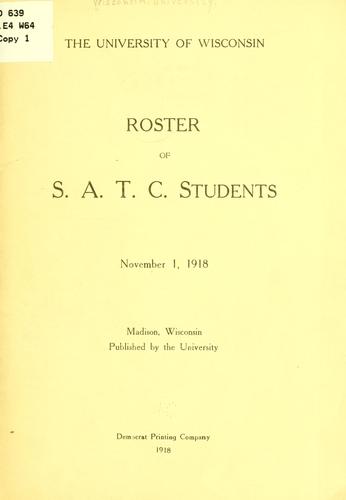 Cover for Roster of S.A.T.C. students, November 1, 1918