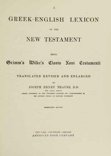 Cover for Thayer's Greek-English Lexicon of the New Testament