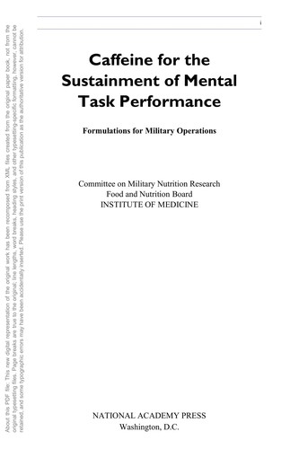 Cover for Caffeine for the sustainment of mental task performance