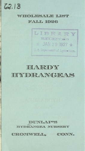 Cover for Hardy hydrangeas