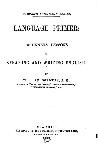 Cover for Language Primer: Beginners' Lessons in Speaking and Writing English
