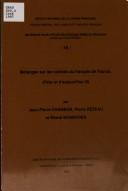 Cover for Mélanges sur les variétés du français de France, d'hier et d'aujourd'hui