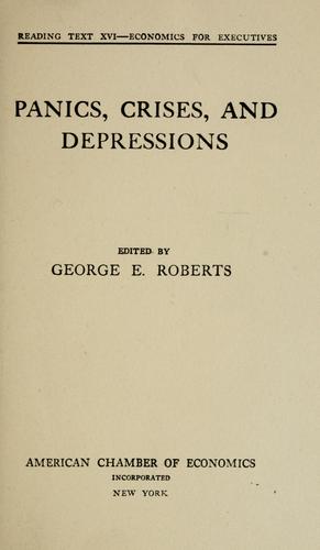 Cover for Panics, crises, and depressions.
