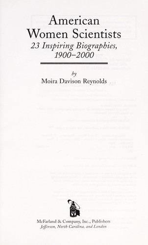 Cover for American women scientists : 23 inspiring biographies, 1900-2000