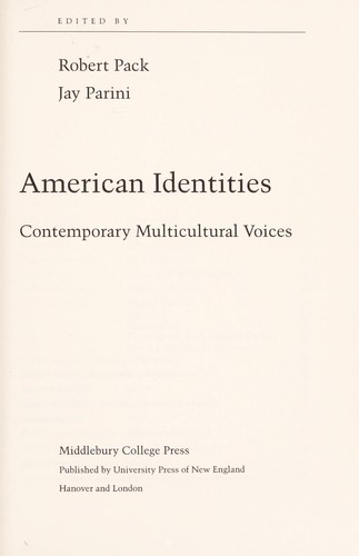 Cover for American identities