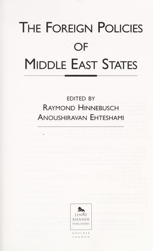Cover for The foreign policies of Middle East states