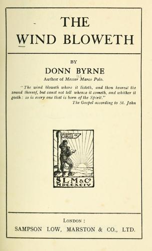 Cover for The wind bloweth.