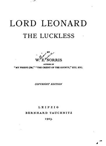 Cover for Lord Leonard the Luckless