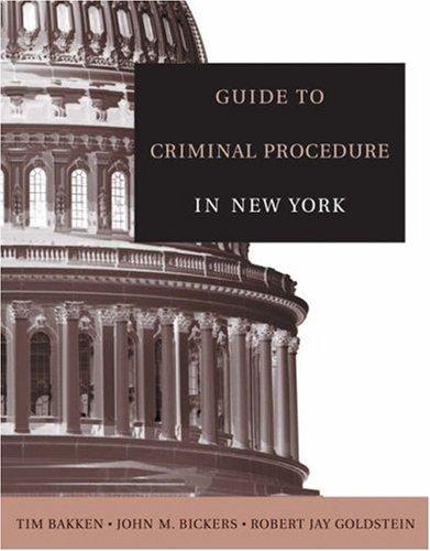 Cover for Guide to criminal procedure in New York