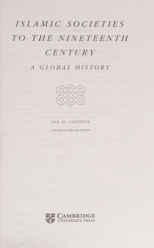 Cover for A global history of pre-modern Islamic societies