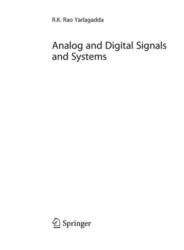 Cover for Analog and digital signals and systems