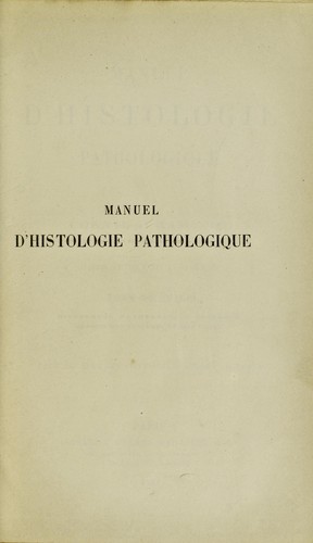 Cover for Manuel d'histologie pathologique