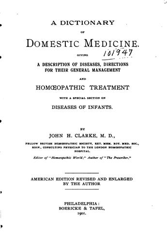 Cover for A Dictionary of Domestic Medicine
