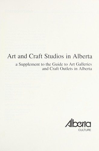 Cover for Art and craft studios in Alberta