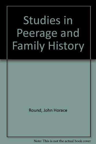 Cover for Studies in peerage and family history.