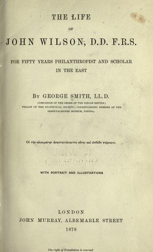 Cover for The life of John Wilson, D. D., F. R. S.