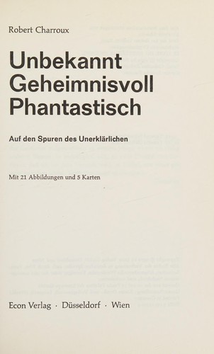 Cover for Unbekannt