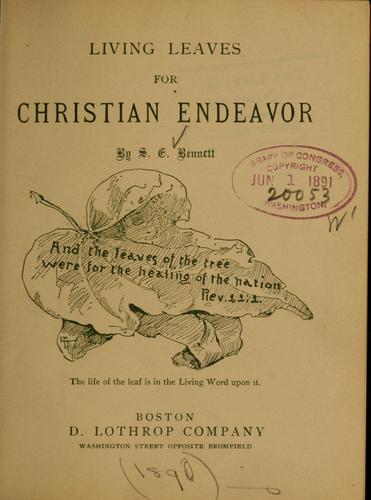 Cover for Living leaves for Christian endeavor