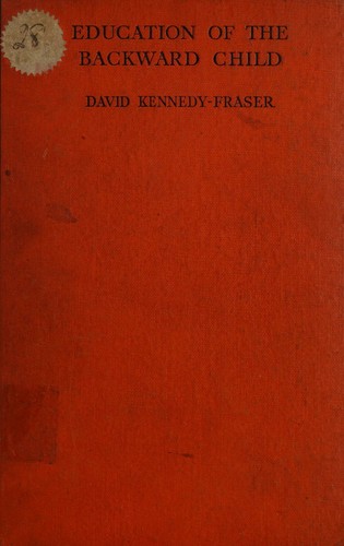 Cover for Education of the backward child
