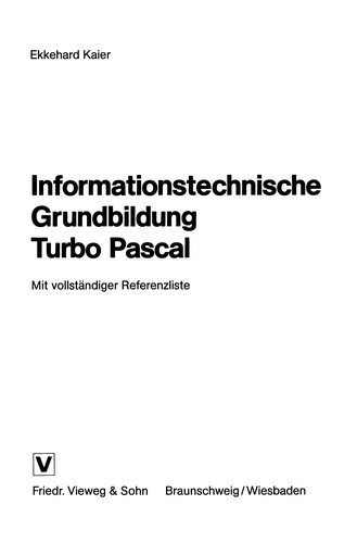 Cover for Informationstechnische Grundbildung Turbo Pascal