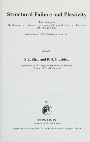 Cover for Structural failure and plasticity