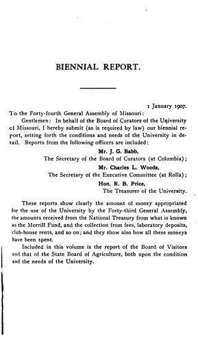 Cover for Biennial Report ... to the General Assembly