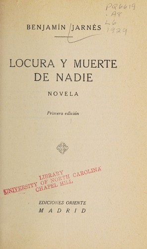 Cover for ...Locura y muerte de nadie