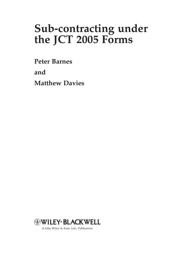 Cover for Subcontracting under the JCT 2005 forms