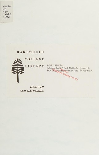 Cover for Johann Gottfried Müthels Konzerte für Tasteninstrument und Streicher