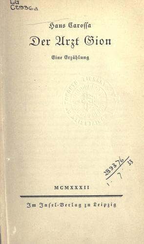Cover for Arzt Gion