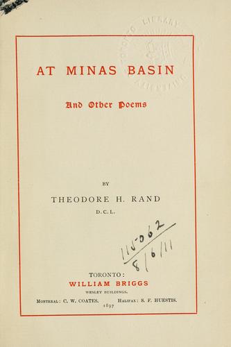 Cover for At Minas Basin, and other poems.