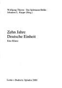 Cover for Zehn Jahre deutsche Einheit