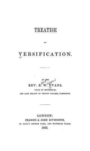 Cover for A treatise on versification