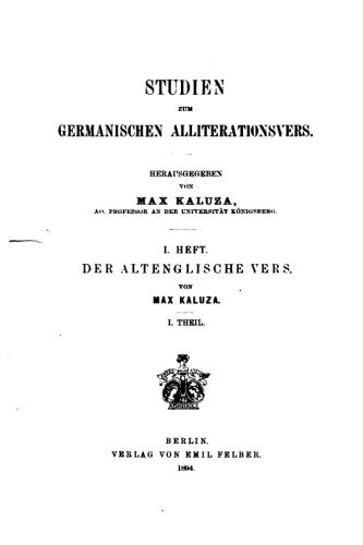 Cover for Der altenglische vers